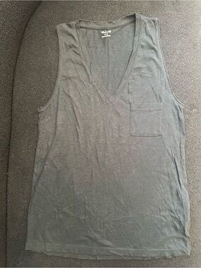 Madewell Whisper Cotton V-Neck Pocket Tank Top